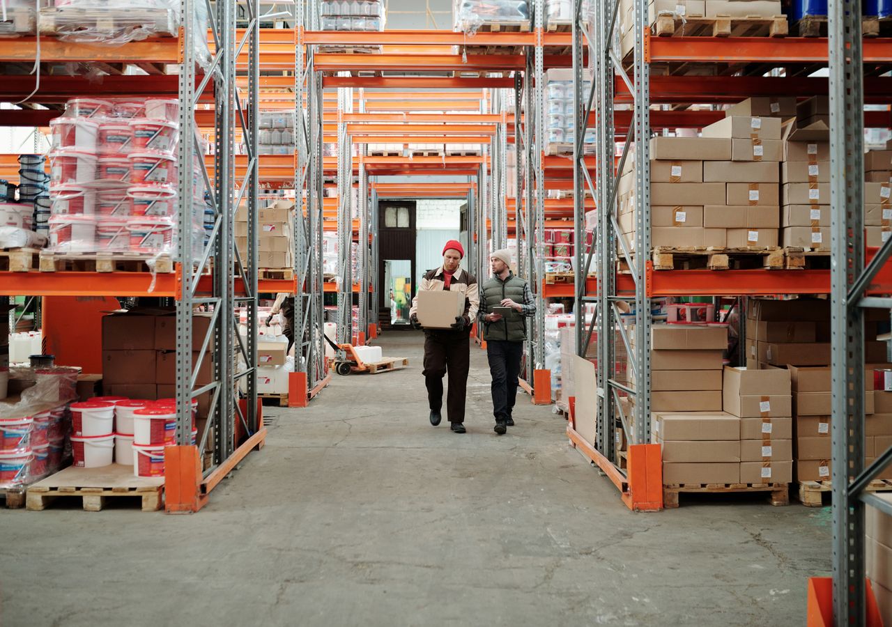 Warehouse operators working next to the loading docks